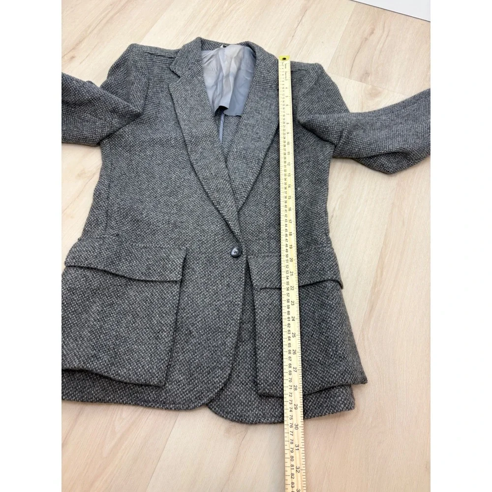 Ron Chereskin Sport Coat Men Medium Grey Tweed Wool Single Button Blazer Vintage